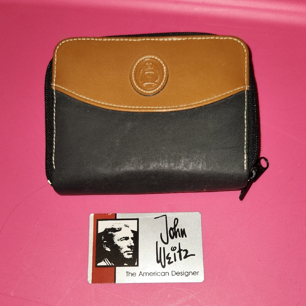 John Weitz Black and Brown Men's Wallet